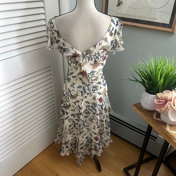 REDUX PHILIP DICAPRIO Dress Womens 6 Floral Silk Midi Feminine Romantic Fairy - Picture 4 of 9